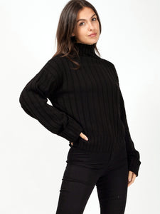 Pull Col Haut Black