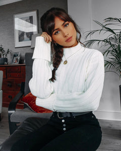 Pull Col Haut White