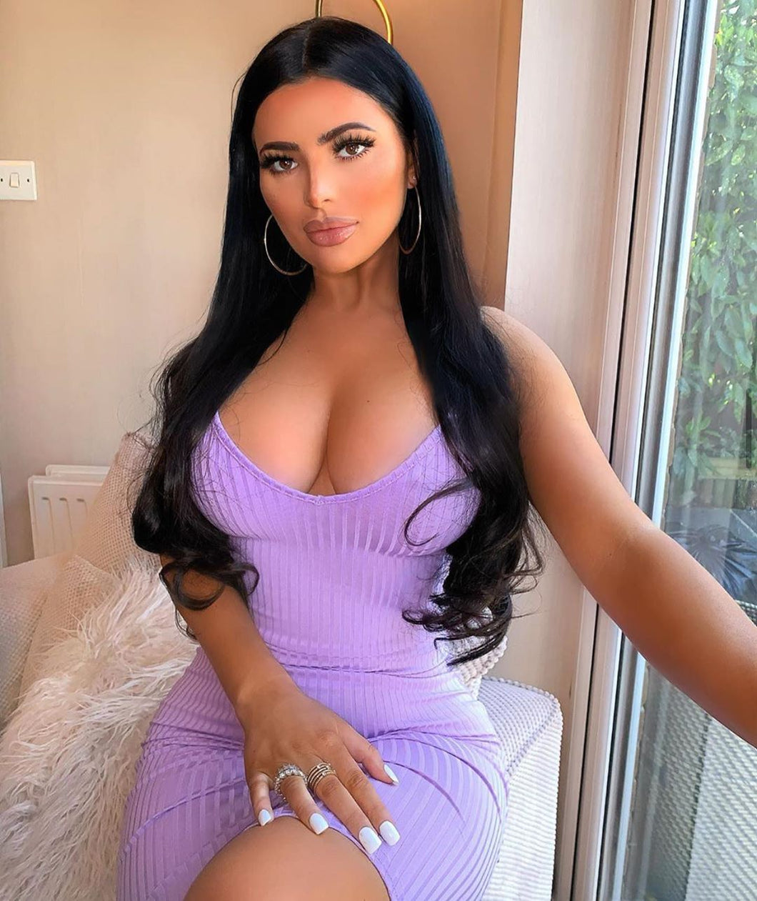 Robe Mi-Longue Côtelée Lilac