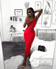 Ensemble Assorti Jupe Froncée et Top Red