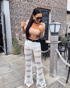 Pantalon en Crochet White
