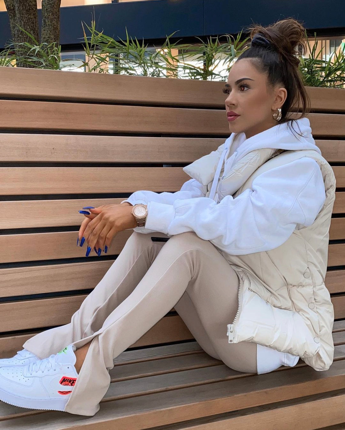 Pantalon fendu top devant