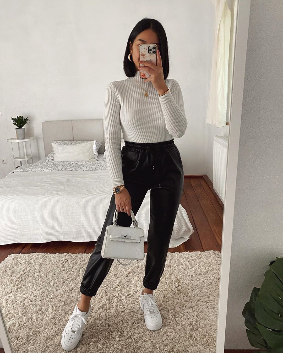 Pantalon jogging cuir outlet
