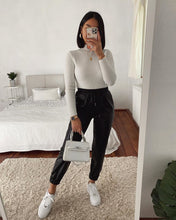 Pantalon Jogging en Cuir Black