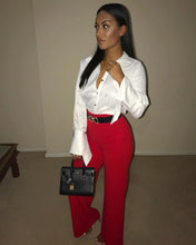 Pantalon Taille Haute Red