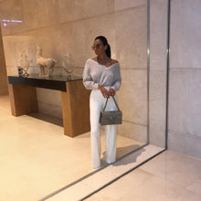 Pantalon Taille Haute White