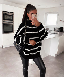 Pull Rayures Black