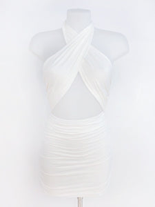 Robe Col Croisé White
