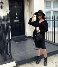 Robe Mi-Longue en Maille Black