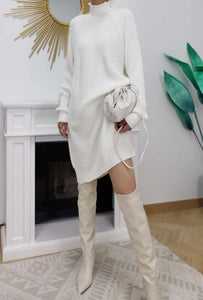 Robe Pull Mi-Longue White