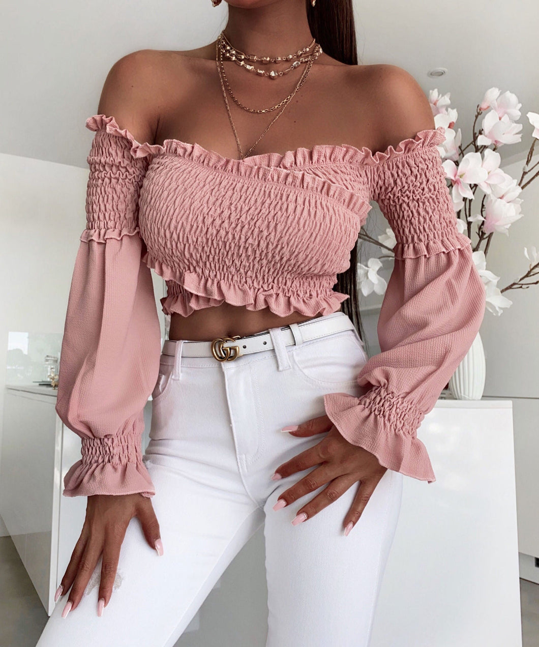 Top Bardot Pink