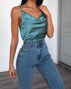 Top Satin Green