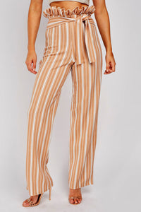 Pantalon à Rayures Latte