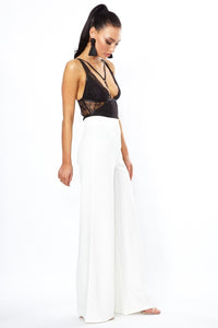 Pantalon Taille Haute White