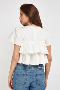 Top à Volants White