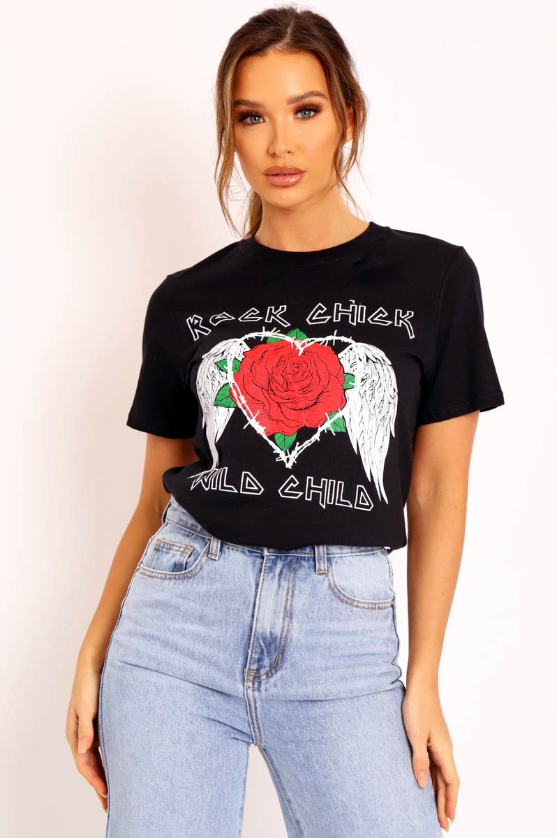 T-shirt Rock Chick Black